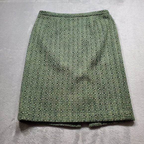 Ann Taylor Dresses & Skirts - Ann Taylor Loft 51% Wool Short Lined Skirt Tweed Green White Black Wm Sz 10